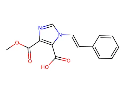 1H-Imidazole-4,5-dicarboxylic acid, 1-(2-phenylethenyl)-, 4-methyl ester, (E)- structure