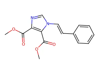 1H-Imidazole-4,5-dicarboxylic acid, 1-(2-phenylethenyl)-, dimethyl ester, (E)- structure
