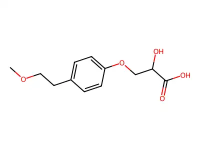 Propanoic acid, 2-hydroxy-3-(4-(2-methoxyethyl)phenoxy)- structure