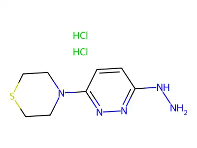3(2H)-Pyridazinone, 6-(4-thiomorpholinyl)-, hydrazone, dihydrochloride structure