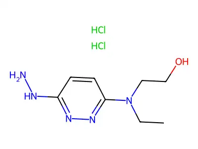 3(2H)-Pyridazinone, 6-(ethyl(2-hydroxyethyl)amino)-, hydrazone, dihydrochloride structure