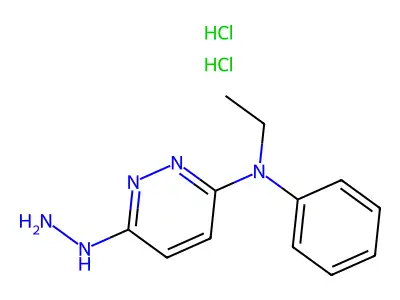 3(2H)-Pyridazinone, 6-(ethylphenylamino)-, hydrazone, dihydrochloride structure