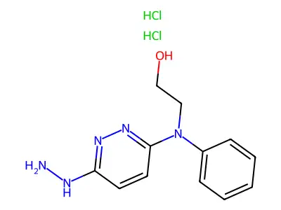 3(2H)-Pyridazinone, 6-((2-hydroxyethyl)phenylamino)-, hydrazone, dihydrochloride structure