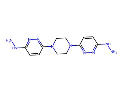 3(2H)-Pyridazinone, 6,6'-(1,4-piperazinediyl)bis-, dihydrazone structure