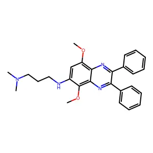 Quinoxaline, 5,8-dimethoxy-6-((3-(dimethylamino)propyl)amino)-2,3-diphenyl- structure