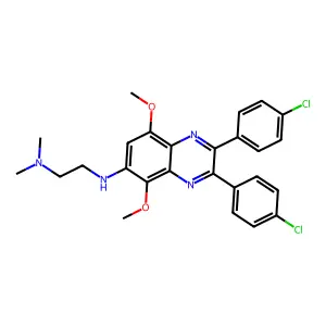 Quinoxaline, 2,3-bis(4-chlorophenyl)-5,8-dimethoxy-6-((2-(dimethylamino)ethyl)- structure