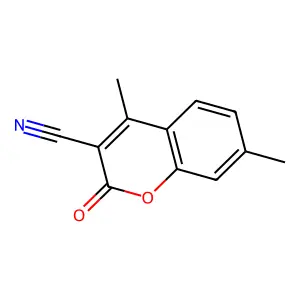 3-Cyano-4,7-dimethylcoumarin structure