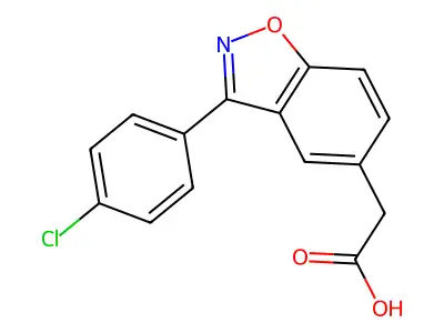 1,2-Benzisoxazole-5-acetic acid, 3-(p-chlorophenyl)- structure