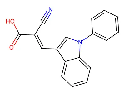 2-Propenoic acid, 2-cyano-3-(1-phenyl-1H-indol-3-yl)- structure