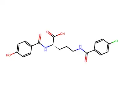N5-(p-Chlorobenzoyl-N2-(p-hydroxybenzoyl)ornithine structure