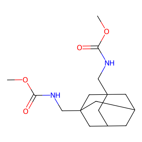 Dimethyl (adamantane-1,3-diylbis(methylene))dicarbamate structure