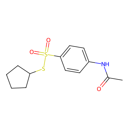 4-Acetylamino-benzenethiosulfonic acid S-cyclopentyl ester structure
