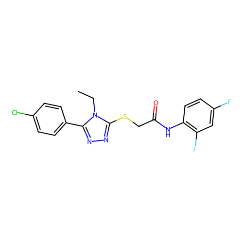 C18H15ClF2N4OS structure