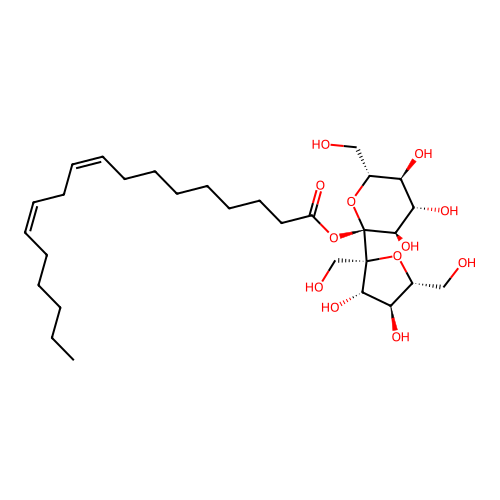 alpha-D-Glucopyranoside, beta-D-fructofuranosyl, (Z,Z)-9,12-octadecadienoate structure
