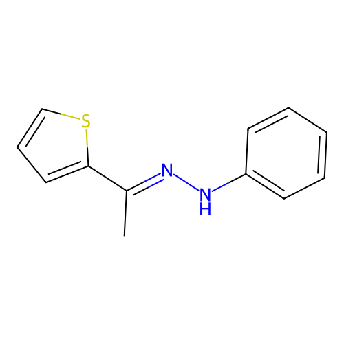 (1E)-1-(2-thienyl)ethanone phenylhydrazone structure