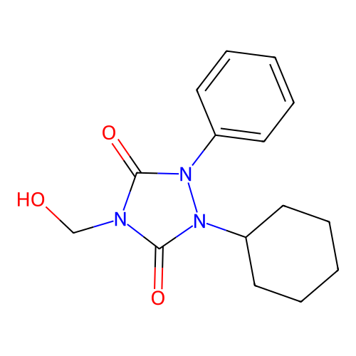 1-Cyclohexyl-4-(hydroxymethyl)-2-phenyl-1,2,4-triazolidine-3,5-dione structure