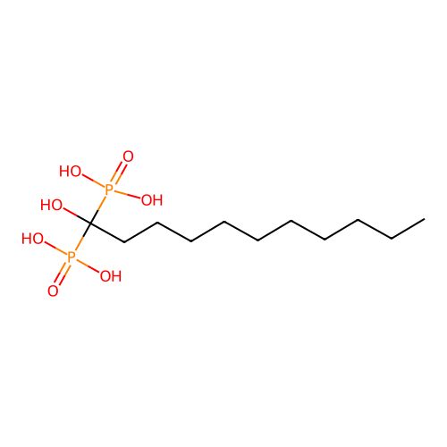 (1-Hydroxy-1-phosphono-undecyl)phosphonic acid structure