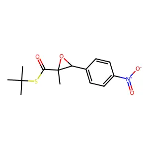 S-tert-butyl 2-methyl-3-(4-nitrophenyl)oxirane-2-carbothioate structure