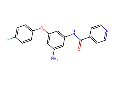 N-[3-amino-5-(4-fluorophenoxy)phenyl]pyridine-4-carboxamide structure