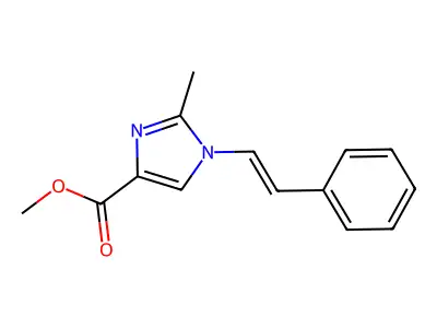 1H-Imidazole-4-carboxylic acid, 2-methyl-1-(2-phenylethenyl)-, methyl ester, (E)- structure