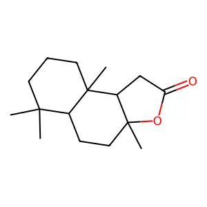 Decahydro-3a,6,6,9a-tetramethylnaphtho[2,1-b]furan-2(1H)-one structure