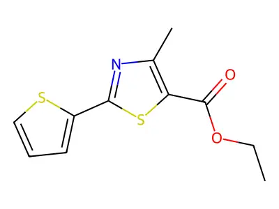 Ethyl 4-methyl-2-(thiophen-2-yl)-1,3-thiazole-5-carboxylate structure