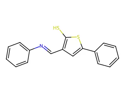 (E)-5-phenyl-3-((phenylamino)methylene)thiophene-2(3H)-thione structure