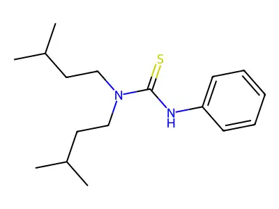 Thiourea, N,N-bis(3-methylbutyl)-N'-phenyl- structure