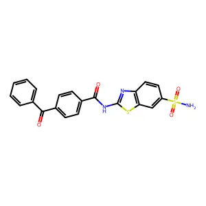 N-(6-Aminosulfonyl-2-benzothiazolyl)-4-benzoylbenzamide structure