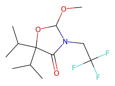 4-Oxazolidinone, 2-methoxy-5,5-bis(1-methylethyl)-3-(2,2,2-trifluoroethyl)- structure