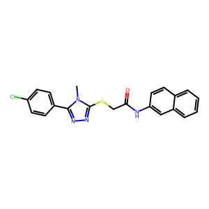 2-[[5-(4-chlorophenyl)-4-methyl-1,2,4-triazol-3-yl]sulfanyl]-N-naphthalen-2-ylacetamide structure