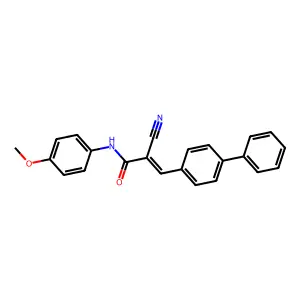3-{[1,1'-biphenyl]-4-yl}-2-cyano-N-(4-methoxyphenyl)prop-2-enamide structure