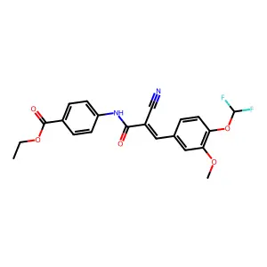Ethyl 4-{2-cyano-3-[4-(difluoromethoxy)-3-methoxyphenyl]prop-2-enamido}benzoate structure