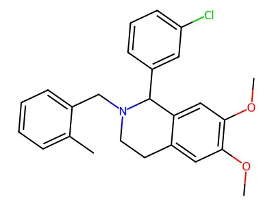 1-(3-chlorophenyl)-6,7-dimethoxy-2-[(2-methylphenyl)methyl]-3,4-dihydro-1H-isoquinoline structure