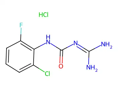 Urea, N-(aminoiminomethyl)-N'-(2-chloro-6-fluorophenyl)-, monohydrochloride structure