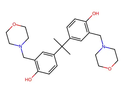4,4'-(Propane-2,2-diyl)bis{2-[(morpholin-4-yl)methyl]phenol} structure