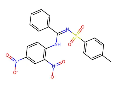 N-(2,4-dinitrophenyl)-N'-(4-methylphenyl)sulfonylbenzenecarboximidamide structure