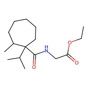 Ethyl N-(1-isopropyl-2-methylcycloheptanecarbonyl)glycinate structure