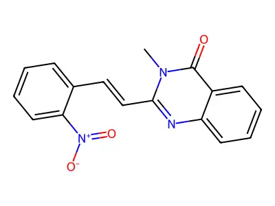 3-methyl-2-[(E)-2-(2-nitrophenyl)ethenyl]quinazolin-4-one structure