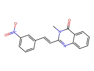 2-(2-{3-nitrophenyl}vinyl)-3-methyl-4(3H)-quinazolinone structure