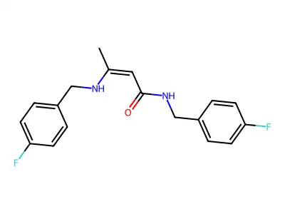 (Z)-N-[(4-fluorophenyl)methyl]-3-[(4-fluorophenyl)methylamino]but-2-enamide structure
