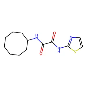 N-cyclooctyl-N'-(1,3-thiazol-2-yl)oxamide structure