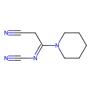 Piperidine, 1-[2-cyano-1-(cyanoimino)ethyl]- structure