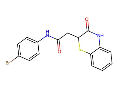 N-(4-bromophenyl)-2-(3-oxo-3,4-dihydro-2H-1,4-benzothiazin-2-yl)acetamide structure
