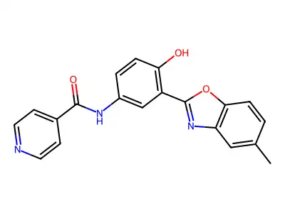 N-[3-(5-Methyl-1,3-benzoxazol-2(3H)-ylidene)-4-oxocyclohexa-1,5-dien-1-yl]pyridine-4-carboxamide structure