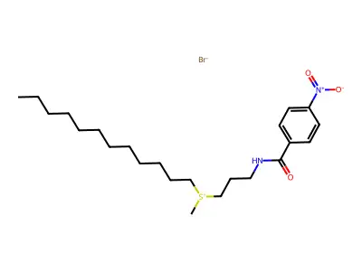 Sulfonium, dodecylmethyl(3-(p-nitrobenzamido)propyl)-, bromide structure