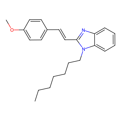 1-heptyl-2-[(E)-2-(4-methoxyphenyl)ethenyl]-1H-benzimidazole structure