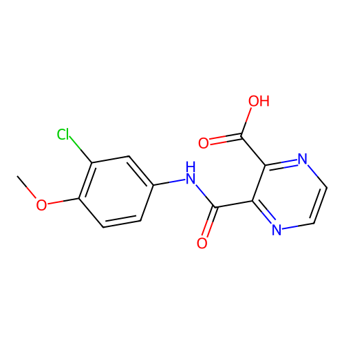 3-[(3-Chloro-4-methoxyphenyl)carbamoyl]pyrazine-2-carboxylic acid structure
