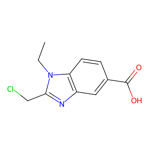 2-(Chloromethyl)-1-ethylbenzimidazole-5-carboxylic acid structure