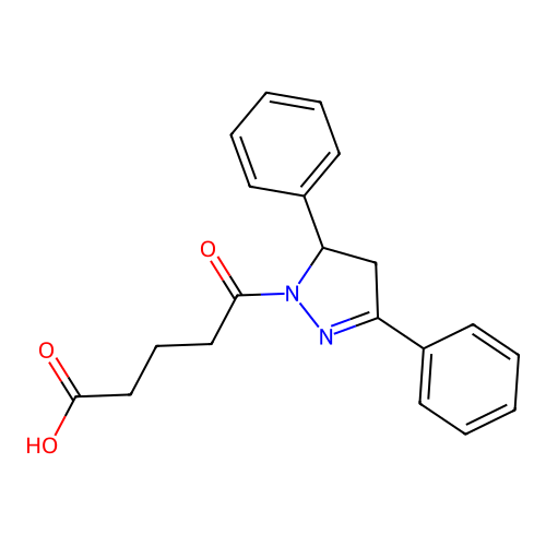 5-(3,5-diphenyl-4,5-dihydro-1H-pyrazol-1-yl)-5-oxopentanoic acid structure